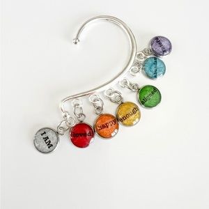 Rainbow ear cuff - handmade - pride affirmations